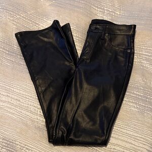 GAP Black Faux Leather Flare Jeans